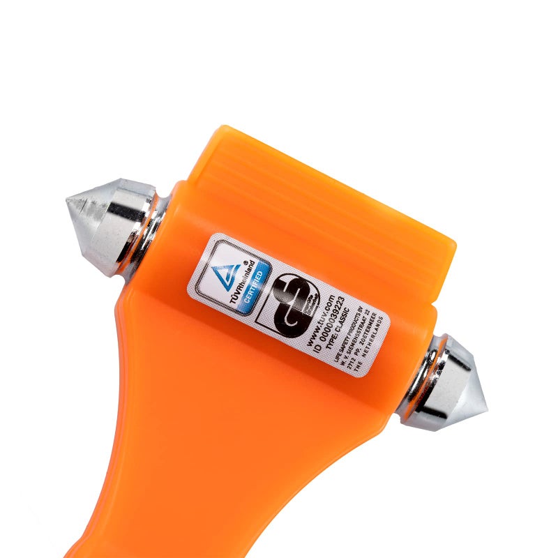 Lifehammer Brand Car Safety Hammer, The Original Emergency Escape and Rescue Tool with Seatbelt Cutter, Made in The Netherlands, Orange (2-Pack) - Image 4